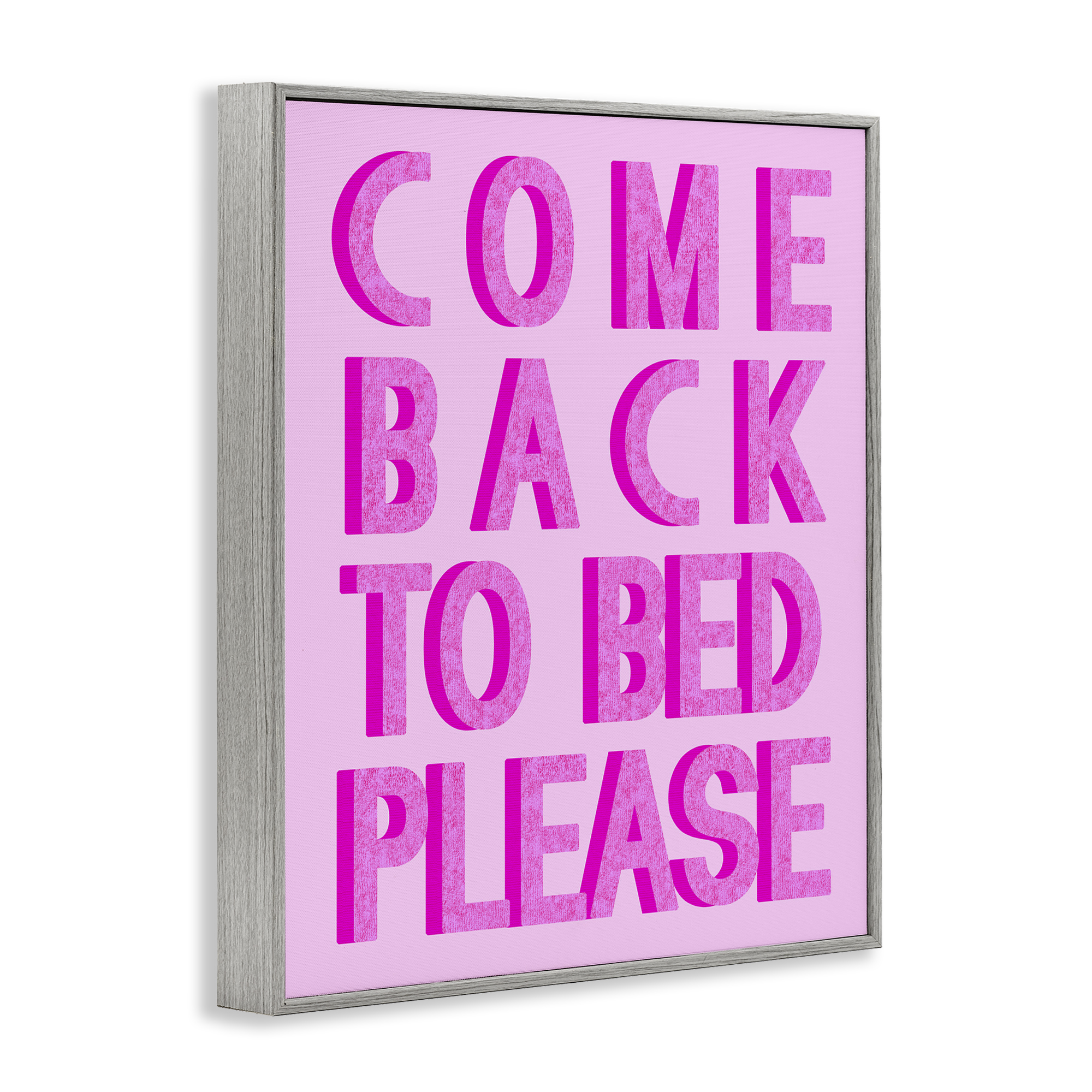 Stupell Industries Purple Back to Bed Typography Painting Gray Framed Art Print Wall Art, 24 x 30