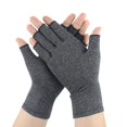 thumbnail image 1 of Relieve Hand Discomfort with 1pair Fingerless Compression Gloves,grey, 1 of 7