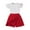 Red, variant on Girls Size 14-16 Outfit Sets Girls Dress Sets, Girls' Summer New Short Sleeved Doll Neck Cute Princess Dress Round Neck Princess Bow Skirt