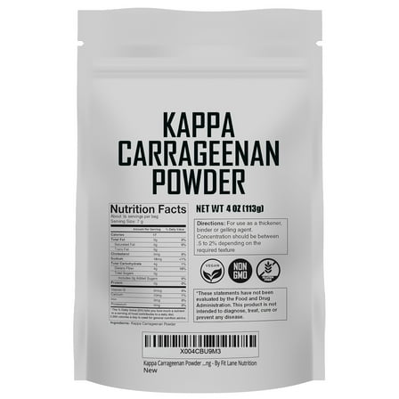 Kappa Carrageenan Powder 4 oz - For Vegan Mozzarella Cheese, Non-GMO. Refined Food Grade. Carrageenan Powder for Marbling