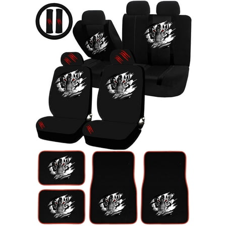 22PC Tiger Within animal inside Universal Seat Covers & Carpet Floor Mats Set Car Truck SUV