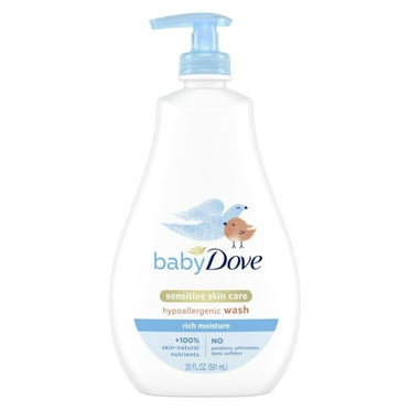 Baby Dove Sensitive Skin Care Hypoallergenic Liquid Body Wash with Pump, Rich Moisture, 20 oz