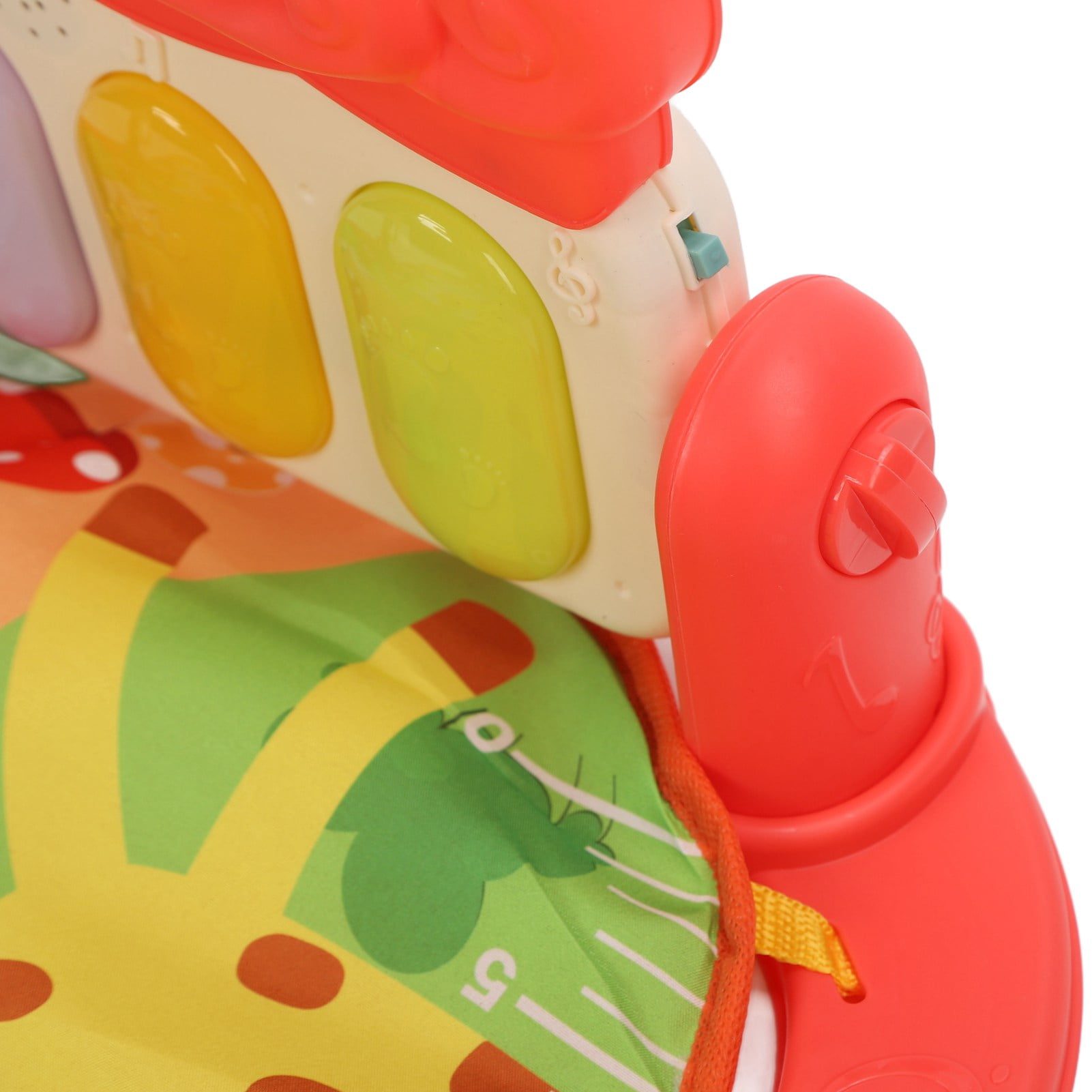 Riousery Baby Kick Piano Infant Mat Cartoon Forest Animal Pattern Infant Music Light Gym Play Mat with Rattle Red Color, Early Education Toys, 29.5x21.3x15 inches / 75x54x38 cm