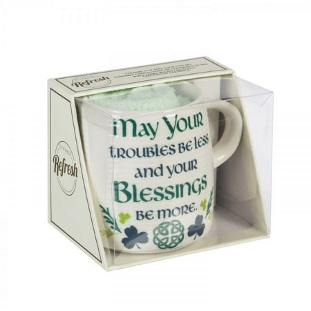 Evergreen Cypress Home Ceramic Cup and Sock Gift set 12oz Celtic Memories