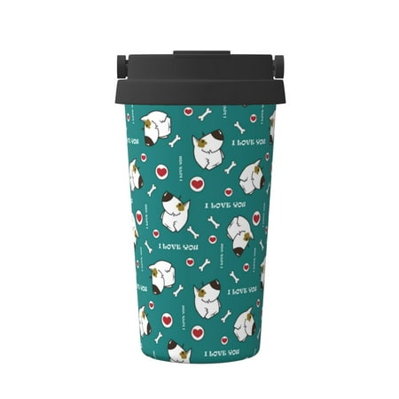 

Goofa Love Dog for Insulated Travel Coffee Mug Spill Proof Leak Proof 16 OZCoffee Tumbler Reusable Coffee Cups with Lids Thermos for Hot and Cold Drink