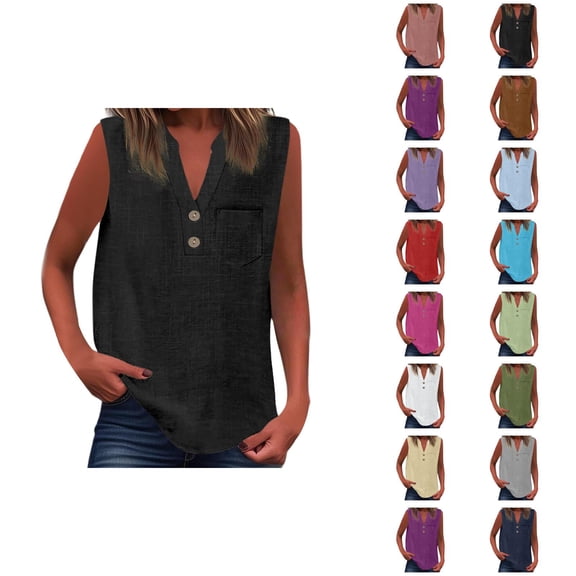 Blouse for Women – Sleeveless Chiffon Blouses Dressy Women’s Summer Lightweight Tops Beach Vacation or Work Trendy Womens Casual Long Sleeve Button Up Collar Shirts For Loose Fit