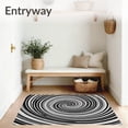 thumbnail image 3 of ODIKA 6'x9' Machine Washable Non-Slip Area Rug, Abstract Swirl Vortex Design Anti Slip Indoor Throw High Traffic Rug with Pad, Black, 465403, 3 of 8