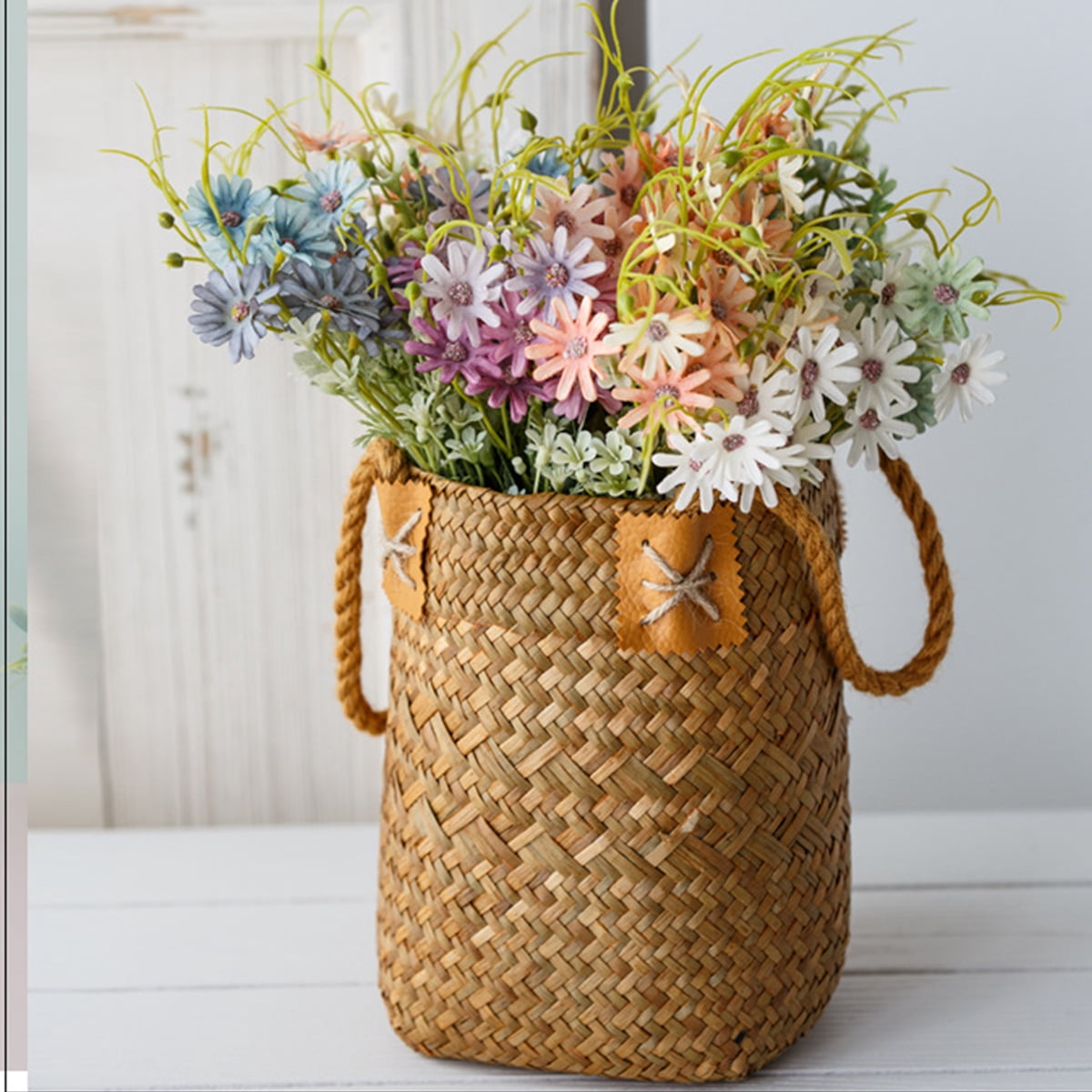 Dalrosia 6PCS Wildflowers Artificial Flowers Outdoor Fake Daisy UV Resistant Silk Wild Flower Bouquets Bulk Faux Plants Plastic Greenery for Decoration vase Floral Arrangements Home Décor