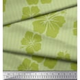 thumbnail image 2 of Soimoi Green Cotton Jersey Fabric Stripe & Floral Print Fabric by the Yard 58 Inch Wide, 2 of 3