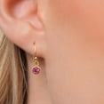 thumbnail image 3 of Gem Stone King 14K Yellow Gold Pink Tourmaline Earrings for Women | 1.04 Cttw | Gemstone October Birthstone | Round 5MM, 3 of 6