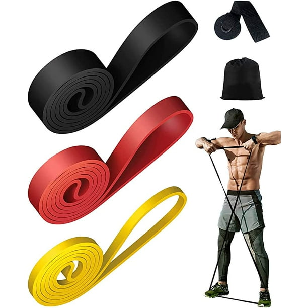 ShenMo Bandes de Résistance Fitness-(1 Pièces) Bande Elastique Musculation,  Bandes Élastiques de Sport pour Musculation Fitness Pilates Yoga Workouts,  Ancrage de Porte et Sac de Rangement Inclus Jau 