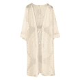 thumbnail image 5 of Women's Boho Beach Cover-Up - Embroidered Sheer Kimono Dress Loose Kaftan with Lace Trim Resort Wear Summer 2025,Size One Size, 5 of 5