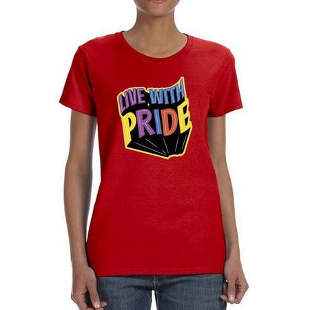 Live With Pride Banner T-Shirt Women -Smartprints Designs Female Large