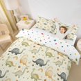 thumbnail image 3 of Homewish Cartoon Dino Duvet Cover Queen,Cute Animals Queen Bedding,Cream,Rainbow Decor,Polkadot Reversible,3pcs,1 Duvet Cover and 2 Pillowcases, 3 of 6