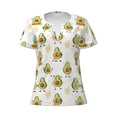 thumbnail image 2 of Fuzoiu Lovely Avocado Print Women's V-Neck T-Shirt,Women's Short Sleeve Top, Comfortable for Work, Leisure, and Sports, 2 of 7