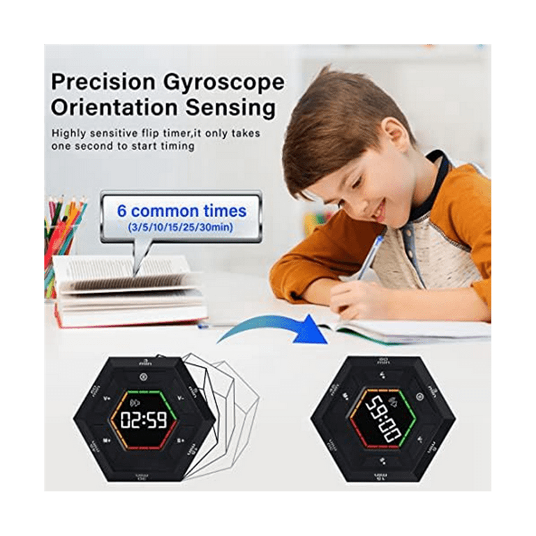 Timer Cubo Pomodoro Ricaricabile - 12 Tempi Preimpostati Con Vibrazione Per Studio E Cucina - Foto 8