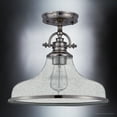 thumbnail image 4 of Luxury Traditional Indoor Ceiling Light, 12.50''H x 13.50''W, with Classic Style Elements, Vintage Design, Brushed Nickel Finish and Clear Seeded Glass, UQL3669, 4 of 7