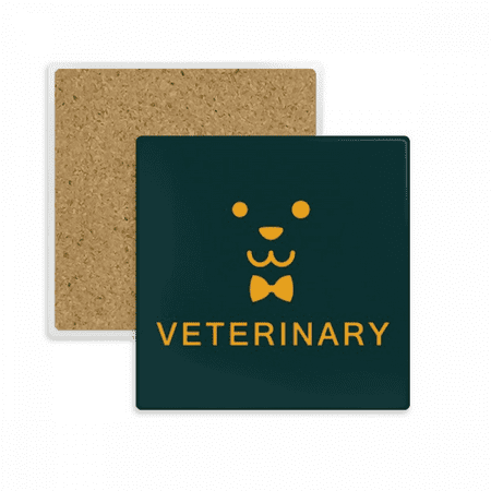 

Dog Sling Face Lovely Tie Veterinarian Coaster Cup Mug Square Holder Absorbent Stone 2pcs