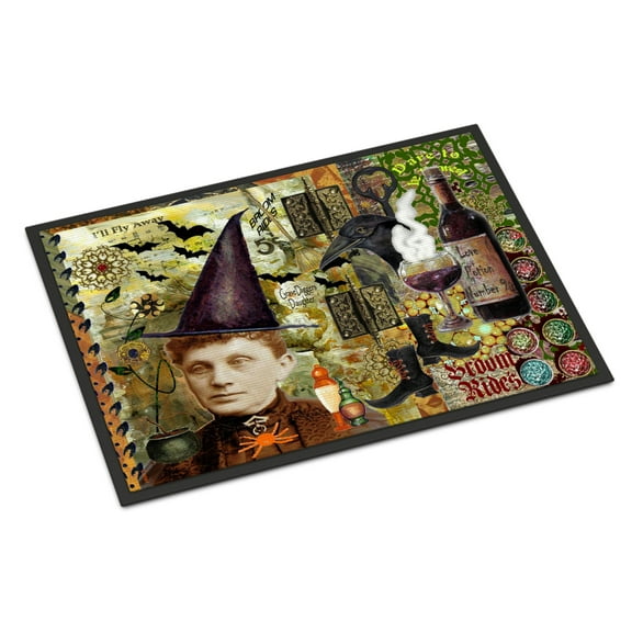 Broom Rides and Spells Halloween Door Mat