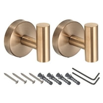 2pcs Bath Towel Hook, Stainless Steel Coat Hook Wall Mount Robe Hooks Hanging Coats, Rose Gold