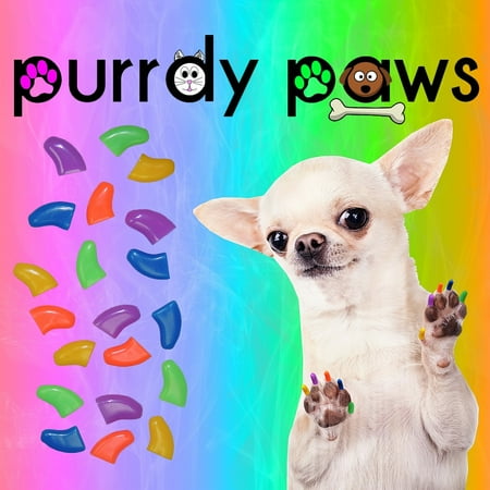 UPC: 0743062983446 | Rainbow Combo – Purrdy Paws Soft Nail Caps for X-Small Dog Nails