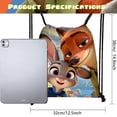 thumbnail image 2 of Zootopia drawstring large capacity backpack,Fox and Rabbit in a Group Photo cartoon anime outdoor sports and fitness bag, drawstring storage bag, unisex yoga bag, 2 of 4
