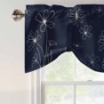 thumbnail image 5 of Tie Up Valances for Windows, Navy Blue Adjustable Valance Curtains Window Treatment for Living Room/Bedroom Windows, Spring Flora Rod Pocket Kitchen Curtains & Drapes 54x18 Inch, 5 of 9