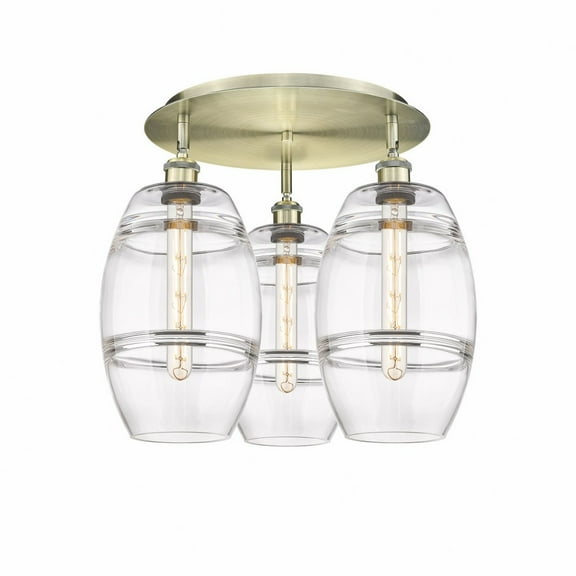 Innovations Lighting - Vaz - 3 Light Flush Mount In Industrial Style-10.88