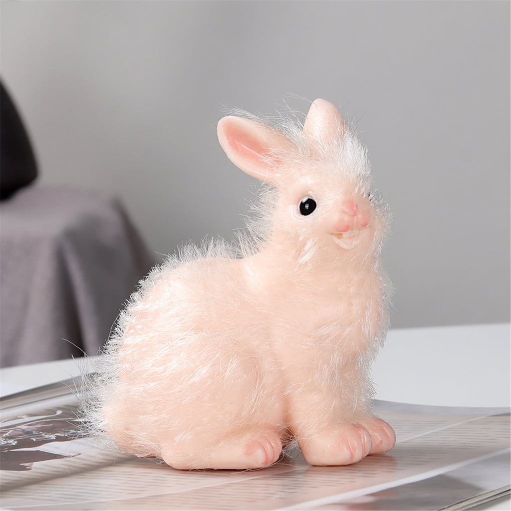 KUFptva Realistic Rabbit Doll for Child Silicone Rabbit Model Toy Reborns Pet Raise Figurine for Kids Collectable