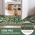 thumbnail image 5 of Findosom 2'x6' Washable Runner Rug for Hallway,Non Slip Floral Laundry Runner Rugs,Low Pile Faux Wool Floor Mat Stain Resistant Carpet Runner Rug for Bedroom Kitchen Living Room Entrance,Green, 5 of 8