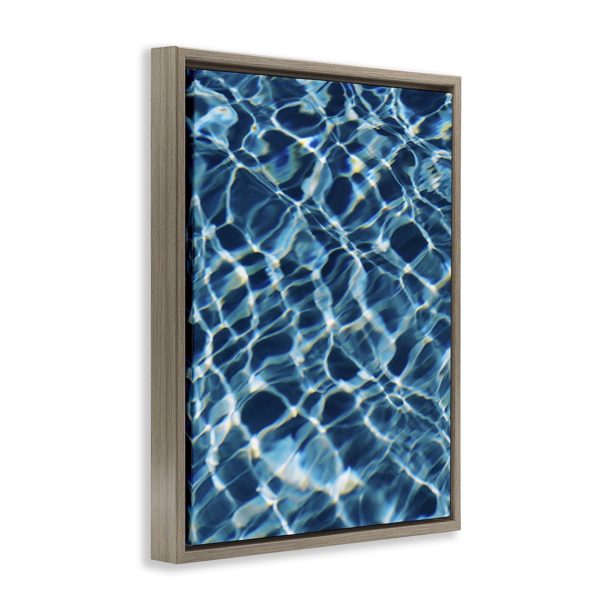 Stupell Industries Beach Water Pattern Abstract Painting Brown Floater Framed Canvas Art Print Wall Art, 25 x 31