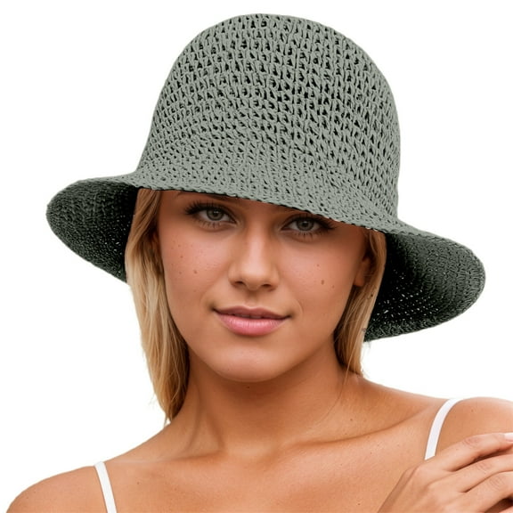 Beach Hats for Women Wide Brim Straw Sun Hat for Gardening or Outdoor Hikes Summer Lightweight Breathable Sun Hats For Outdoor Activities Foldable Fisherman Hat For Casual Wear And Beach
