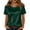 Dark Green #010, variant on Satin Blouse for Women Business Casual Outfit Short Sleeve Tops Crewneck Tshirt Silk Shirt Summer Clothes, S