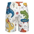 thumbnail image 6 of Kll Dinosaur Listening To Music Men'S Casual Summer Beach Shorts Hawaiian Shorts With Pockets-Medium, 6 of 9
