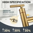 thumbnail image 6 of WOWOW Brass Double Handle Bridge Kitchen Faucet, Deck Mount Kitchen Sink Faucet with Side Sprayer, 6 of 8