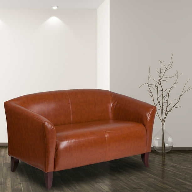 Flash Furniture HERCULES Imperial Series Cognac LeatherSoft Loveseat ...
