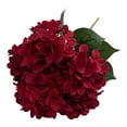 thumbnail image 2 of 5 Head Red Artificial Hydrangea Stem, Fake Silk Hydrangea Flower for Vase Arrangements, Wedding Decor, Holiday & Festive Home Styling, 2 of 9