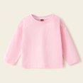 thumbnail image 2 of Krdevn Kids' Long Sleeve Tee - Soft Cotton Crewneck Top for Boys & Girls | Basic Fall Winter Shirt | Comfortable Drop Shoulder Design,Color:Pink,Size:4-5 Years, 2 of 4
