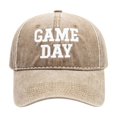 thumbnail image 2 of WJOSBXT Game Day Embroidered Baseball Cap, Vintage Washed Cotton Soft Brim Hat, Adjustable Metal Buckle Sports Casual Hat for Men Women, 2 of 6
