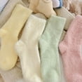 thumbnail image 4 of Cute Mink Velvet Socks For Women Girls Autumn And Winter Elastic Thicken Thermal Coral Velvet Sleep Plush Floor Plush Socks, 4 of 10