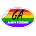 thumbnail image 2 of Sandy Springs GA Georgia Fulton County Rainbow Pride Flag 6 Stripes Pride Flag Euro Decal Bumper Sticker 3M Vinyl 3" x 5", 2 of 3