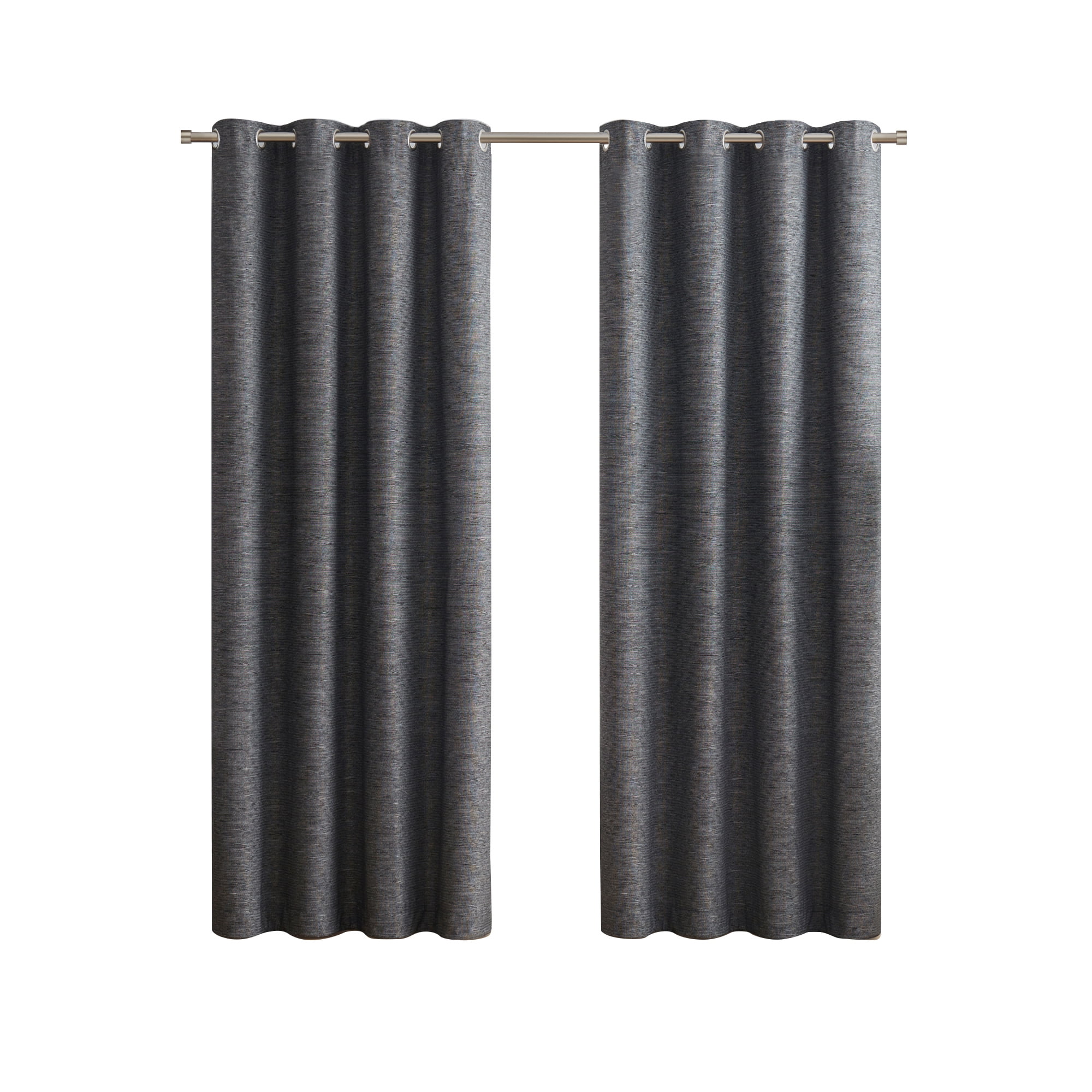 Eclipse Auden Traditional Black Grommet Blackout Single Curtain Panel, 52" x 84"