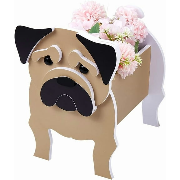 Pekingese Dog Planter Plant Pots Pet Animal Shaped Planter Pots Flower Garden Planter Pot Plant Storage Container PVC for Indoor Outdoor Garden Plants DIY Decoration Gifts 10.24x8.66Inch