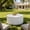 26.77" Round White, variant on Euroco Modern White Outdoor Coffee Table with Wavy Fluted Design - 26.77" Round, 14.76" H, MGO Material, 66 lbs Capacity, Assembly-Free for Patio, Garden, or Balcony