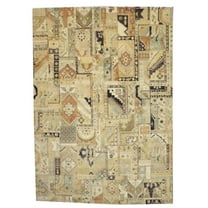 Wahi Rugs Hand Knotted Patchwork Natural-dye 9'0"x12'0" -w11027