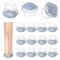 thumbnail image 1 of Uxcell 24-Pack Protectores de Piso para Patas de Silla, Almohadillas Cuadradas de Goma Elástica y Plástico de 0.78"-1" para Pisos de Madera/Pisos de Cerámica, Cubiertas para Patas de Silla [Azul], 1 of 1