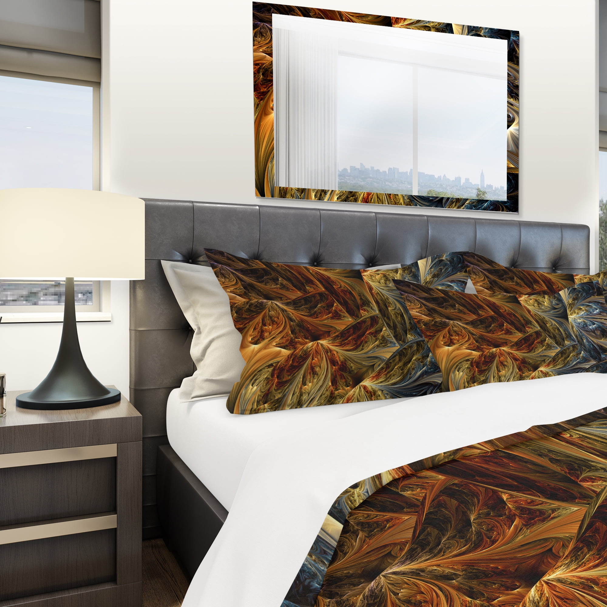 Designart 'Molten Gold Abstract' Modern & Contemporary Duvet Cover Set