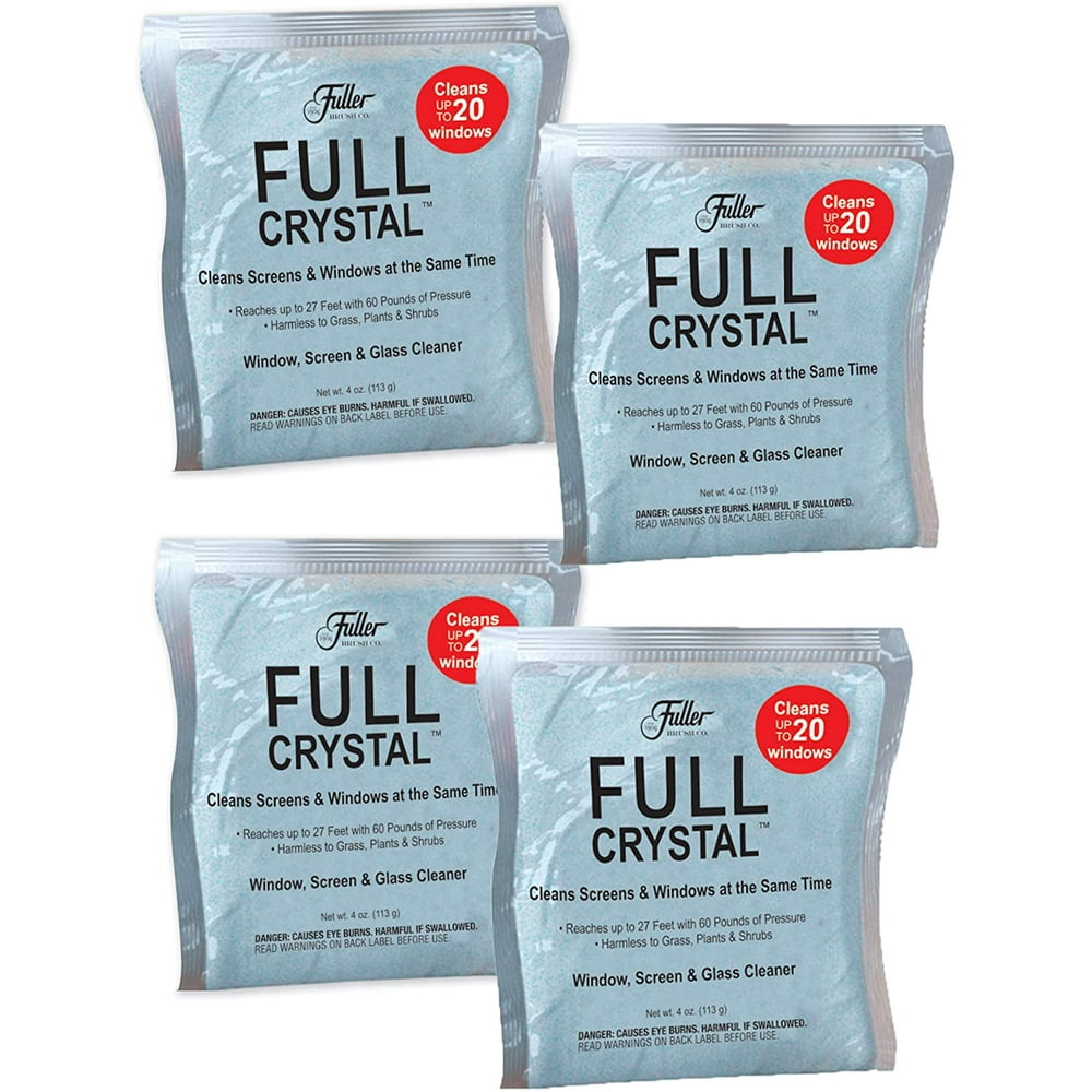Full Crystal Window and Outdoor Surface Cleaner, Four 4.oz Crystal