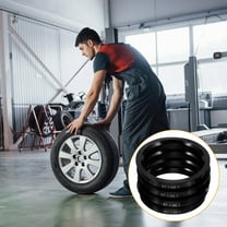 Niceauty 4pcs Automobile Wheel Adapter Black Plastic Hub Rings for Rims Standard Design