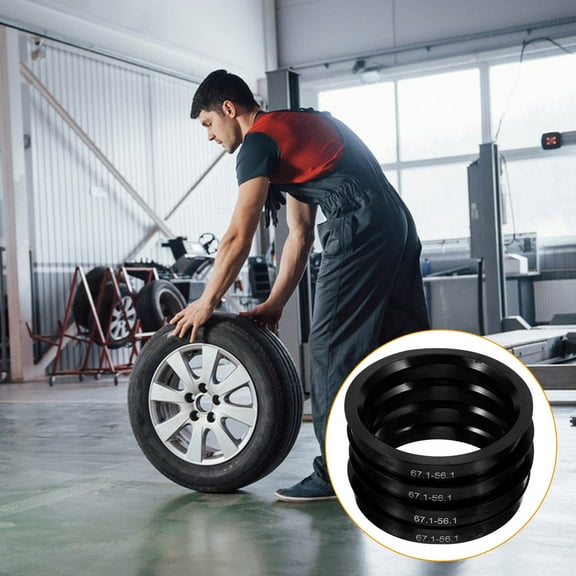 Niceauty 4pcs Automobile Wheel Adapter Black Plastic Hub Rings for Rims Standard Design